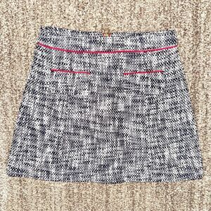 Sable to Sable STS Women's Blue White Tweed Skirt Red Trim Size 2